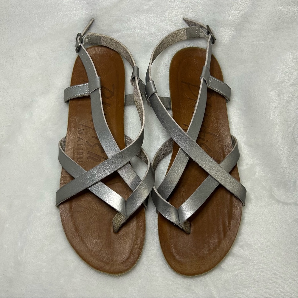 Blowfish Malibu Granola Fisherman Sandals 8 Silver